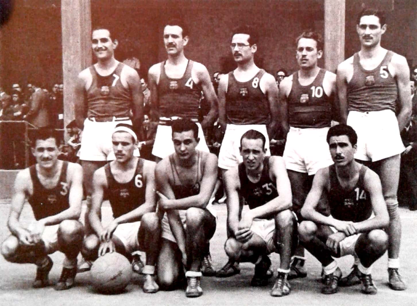 Equipo basquet FCbarcelona con Met Ferrando
