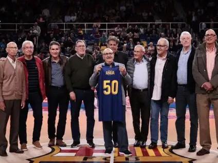 Homenatge a Javier Añua al Palau Blaugrana