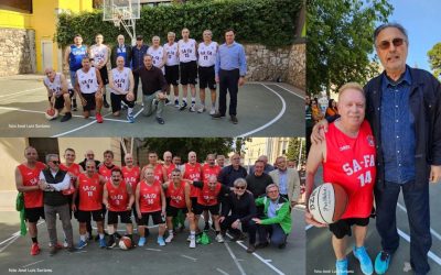 Assistència de Veterans Bàsquet FCB en la celebració del 50è aniversari SA-FA Horta i 75è aniversari dels «Hermanos de la Sagrada Família»