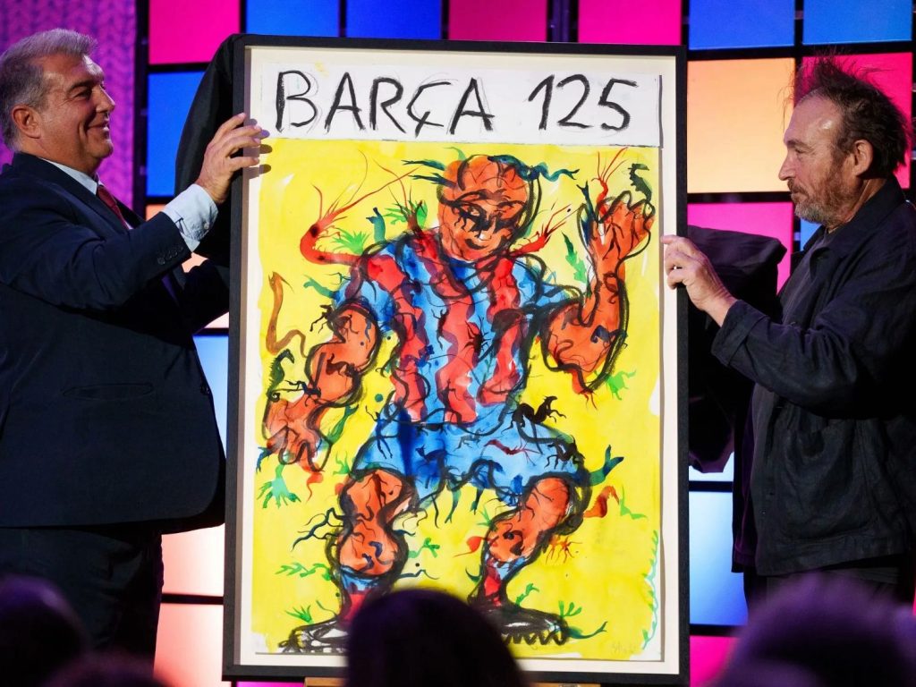 Quadre Miquel Barceló amb Laporta, 125 è anirversari.